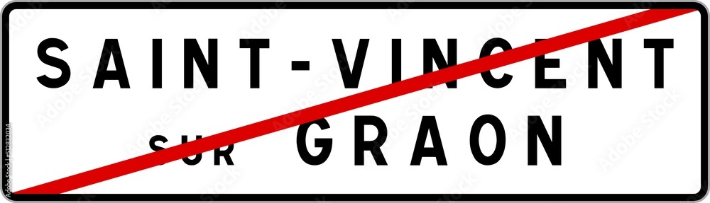 Panneau sortie ville agglomération Saint-Vincent-sur-Graon / Town exit sign Saint-Vincent-sur-Graon Panneau sortie ville agglomération Saint-Vincent-sur-Graon / Town exit sign Saint-Vincent-sur-Graon