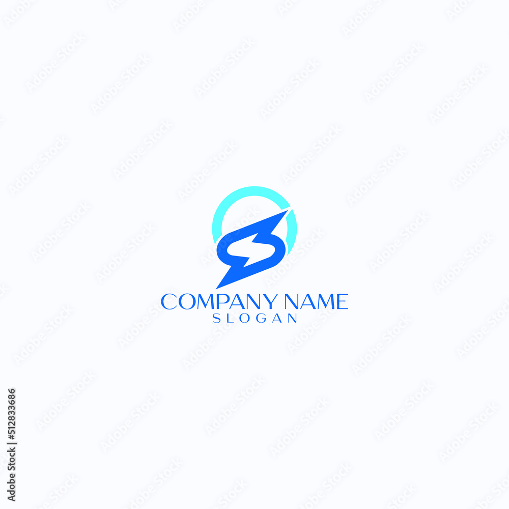 initial S logo join circle in abstract style initial S logo join circle in abstract style