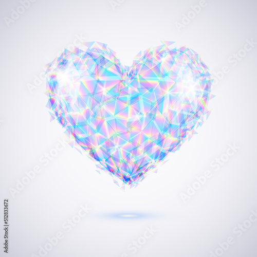 Shiny holographic broken heart