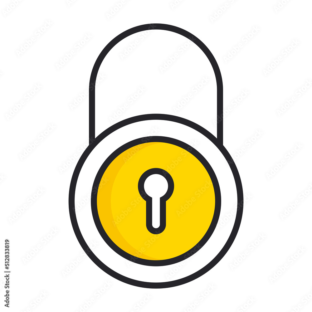 Padlock icon on white background Padlock icon on white background