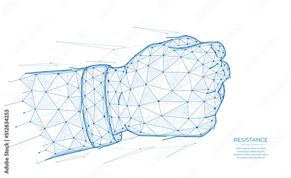 Abstract vector illustration of a fist symbolizing defense, resistance or strength on white background. Fight gesture concept design. Abstract vector illustration of a fist symbolizing defense, resistance or strength on white background. Fight gesture concept design.