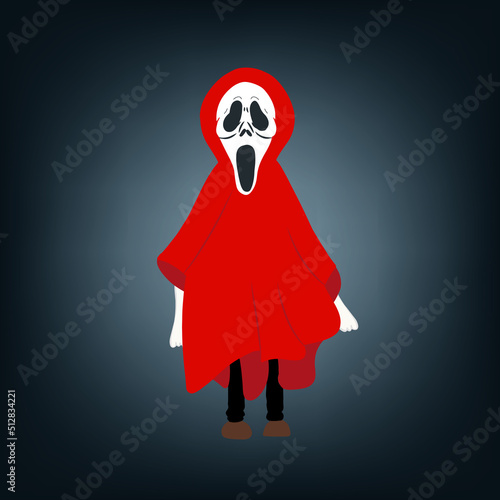 grim reaper with red veil, Halloween character
