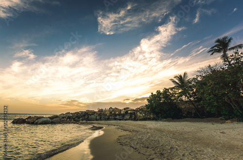 sunset over the beach