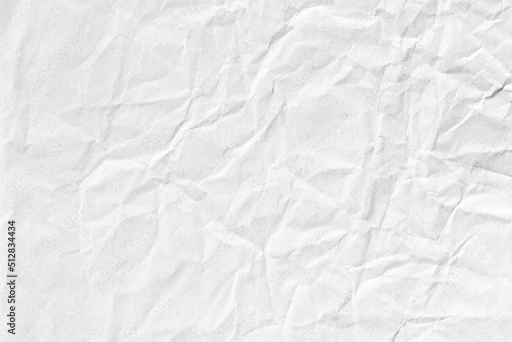 Crumpled white background paper surface texture