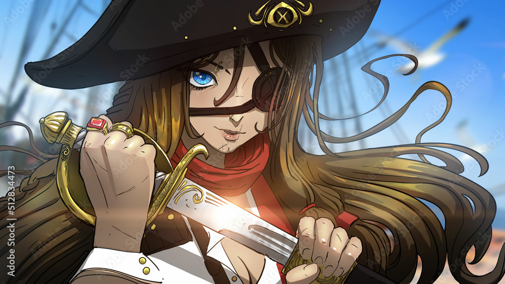 Anime pirate character gazing at the sea on Craiyon-demhanvico.com.vn