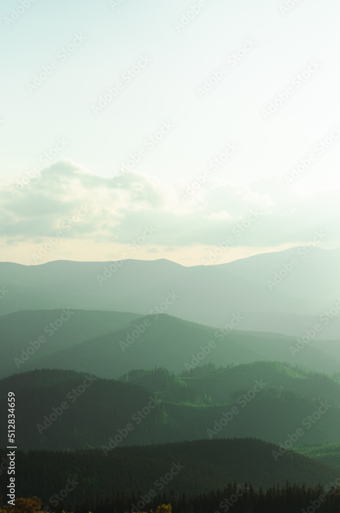 landscape, mountains, clouds, forest, outdoor recreation, hiking, natural beauty, vacation, outdoor activities, relaxation, weekends, sunset, dawn, wallpaper, pattern , postcard , poster, carpathian 