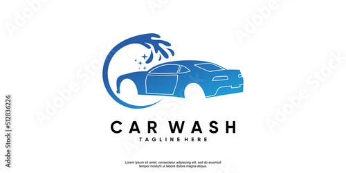 Car wash logo design with creative modern concept Premium Vector