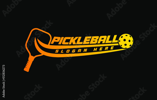 Simple pickleball club logo which looks attractive and dynamic.
