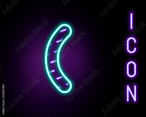 Glowing neon line Nail file icon isolated on black background. Manicure tool. Colorful outline concept. Vector