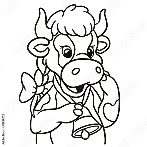 Cow cartoon illustration. Cute baby animal print for t-shirts, mugs, totes, stickers, nursery wall arts, greeting cards, etc. 