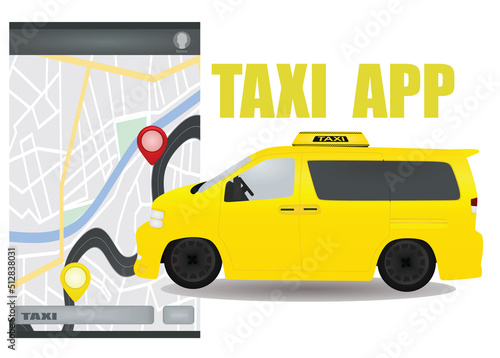 Taxi navigation app. vector illustration 