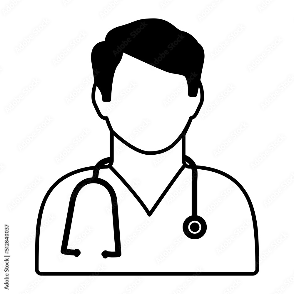 Doctor icon. Man with stethoscope symbol. Flat vector illustration Doctor icon. Man with stethoscope symbol. Flat vector illustration
