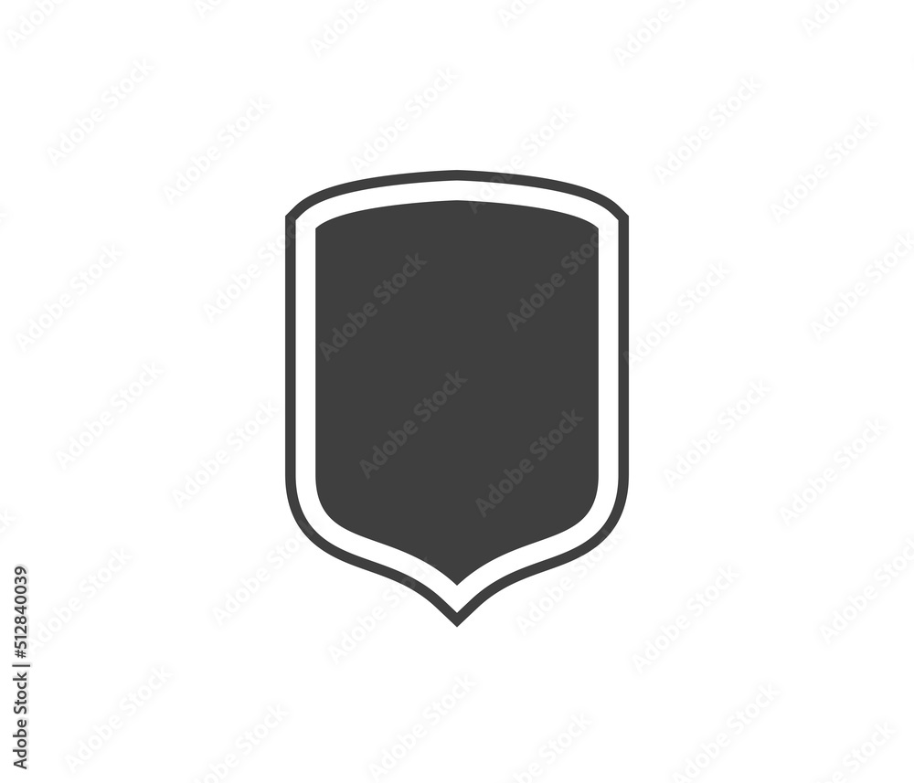 Shield black and white logo. Guarantee, insignia and guard symbol. Security vector icon Shield black and white logo. Guarantee, insignia and guard symbol. Security vector icon