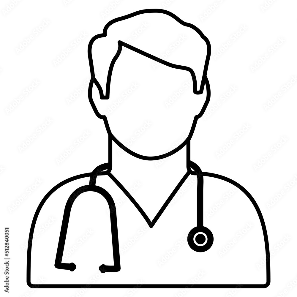 Doctor icon. Man with stethoscope symbol. Flat vector illustration Doctor icon. Man with stethoscope symbol. Flat vector illustration