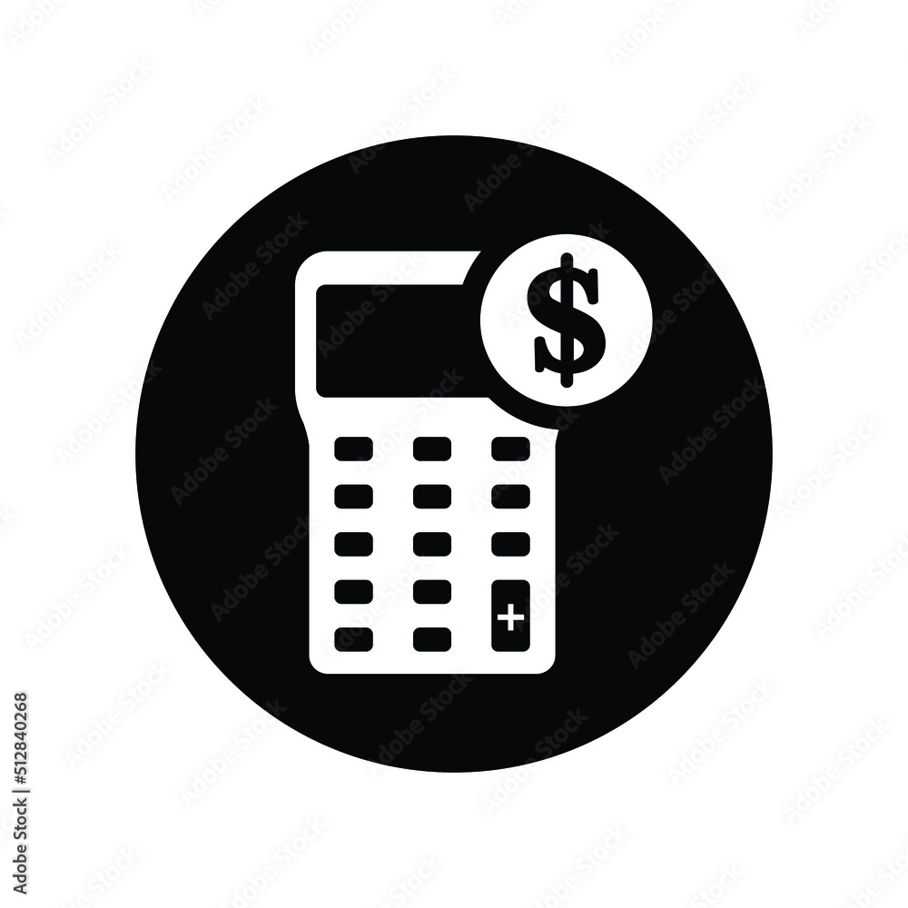 Accountant, dollar icon. Black vector design. Accountant, dollar icon. Black vector design.