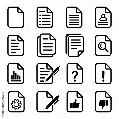 dokument ikona na białym tle