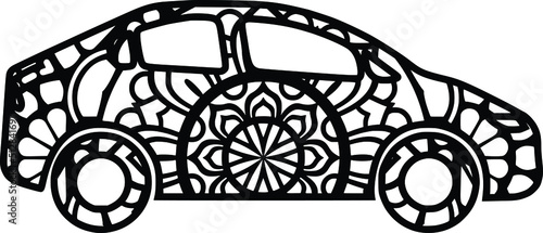 Mandala design. You can change the color and size of the design. Will fit well as a design on a shirt or in your shadow box. You can also use laser cutters like Cricut, Glowforge