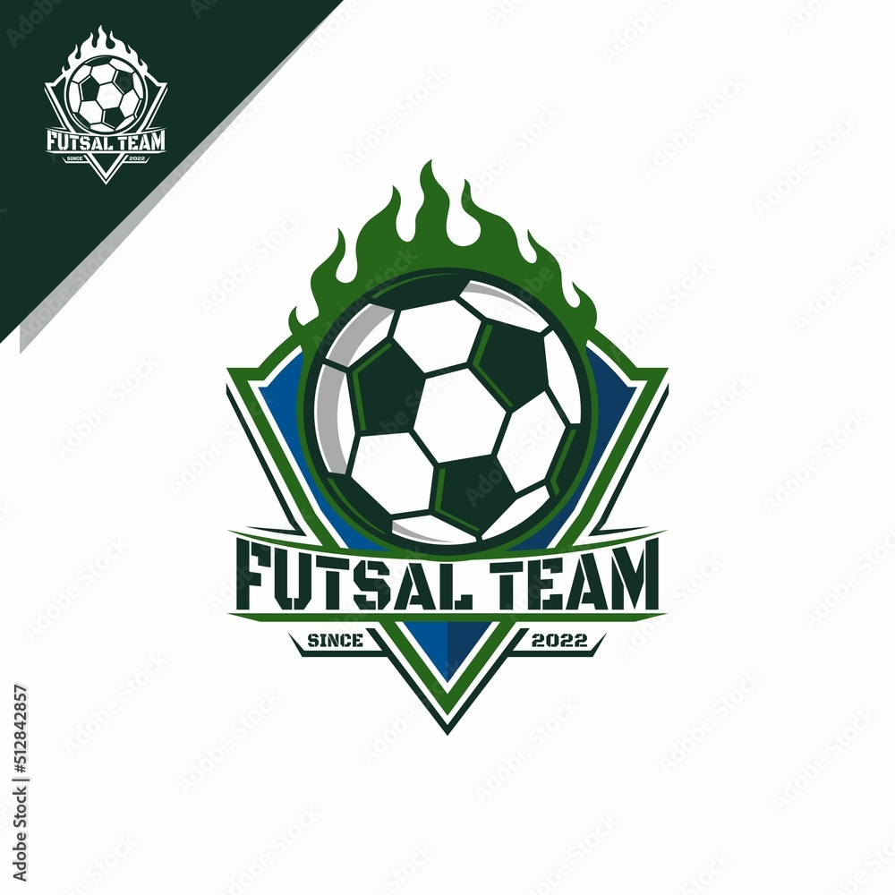 Obraz premium ball and fire illustration for futsal or soccer logo