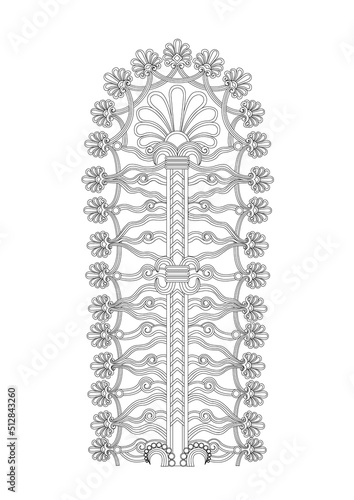 Konstfotografi Assyrian Sacred Tree from relief excavated in the northwestern palace at Nimrud, 865 B
