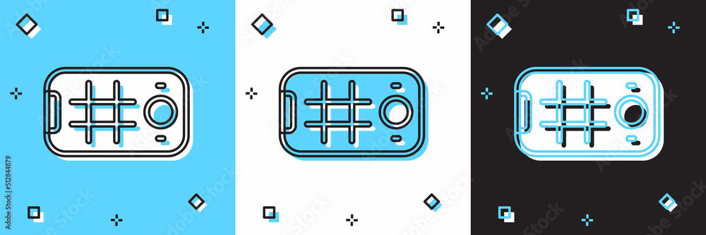 Obraz premium Set Selfie on mobile phone icon isolated on blue and white, black background. Vector
