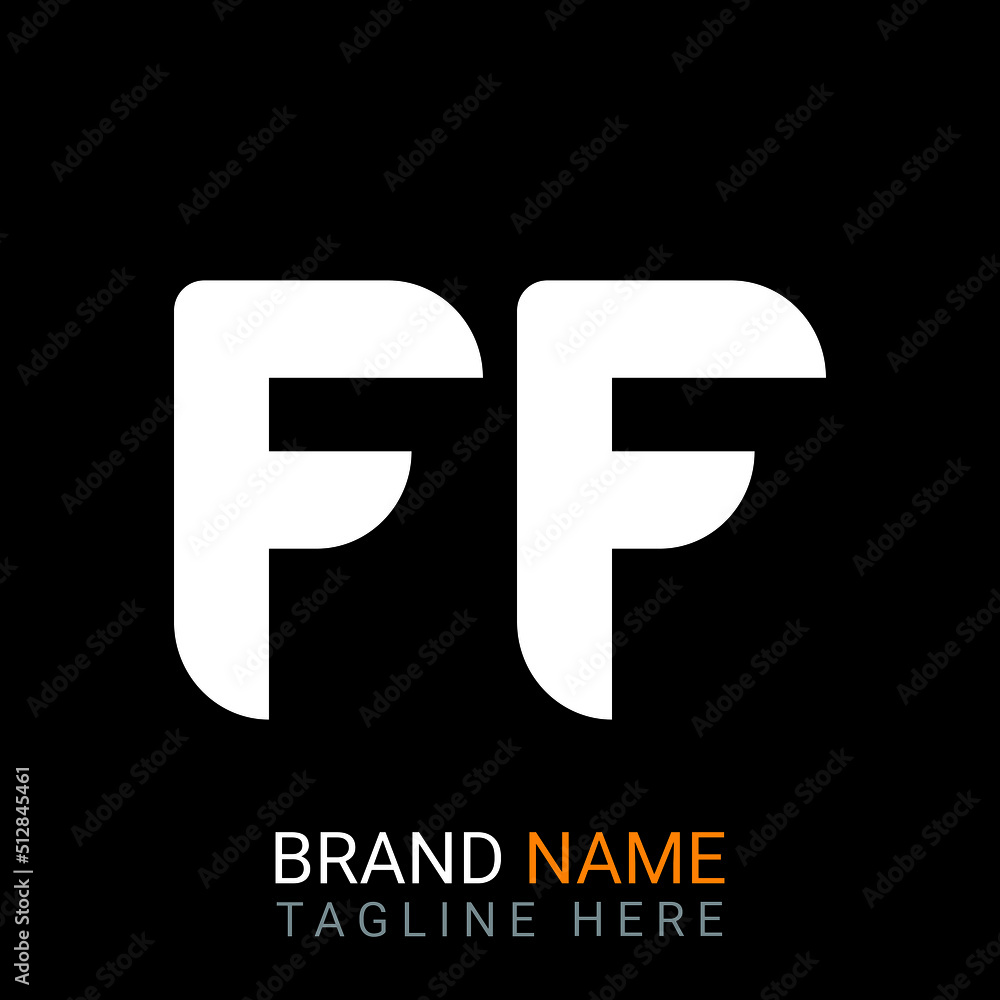 Obraz premium Ff Letter Logo design. black background.