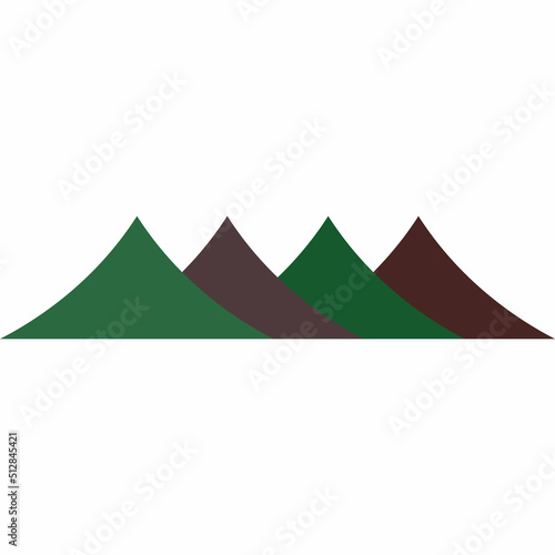 Isolated abstract mountain icon illustration, travel symbol, vector