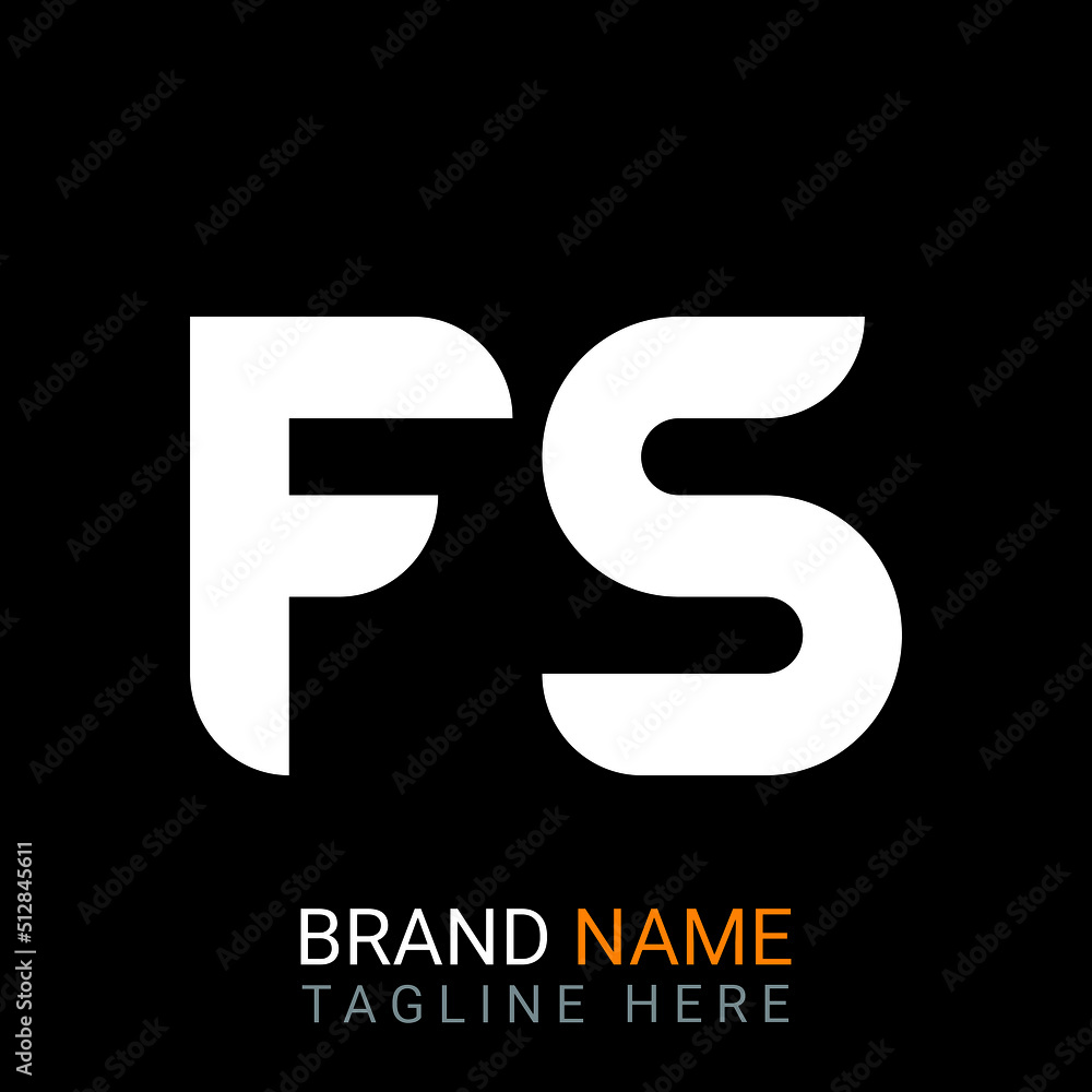 Obraz premium Fs Letter Logo design. black background.