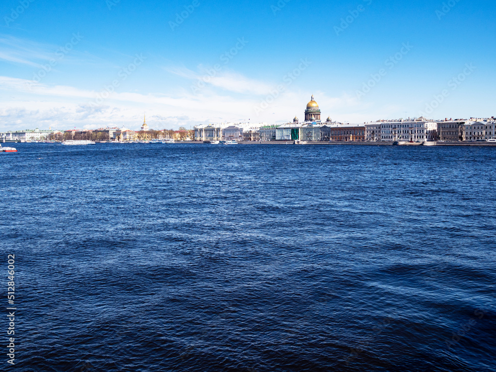 Bolshaya Neva river and Angliskaya Embankment