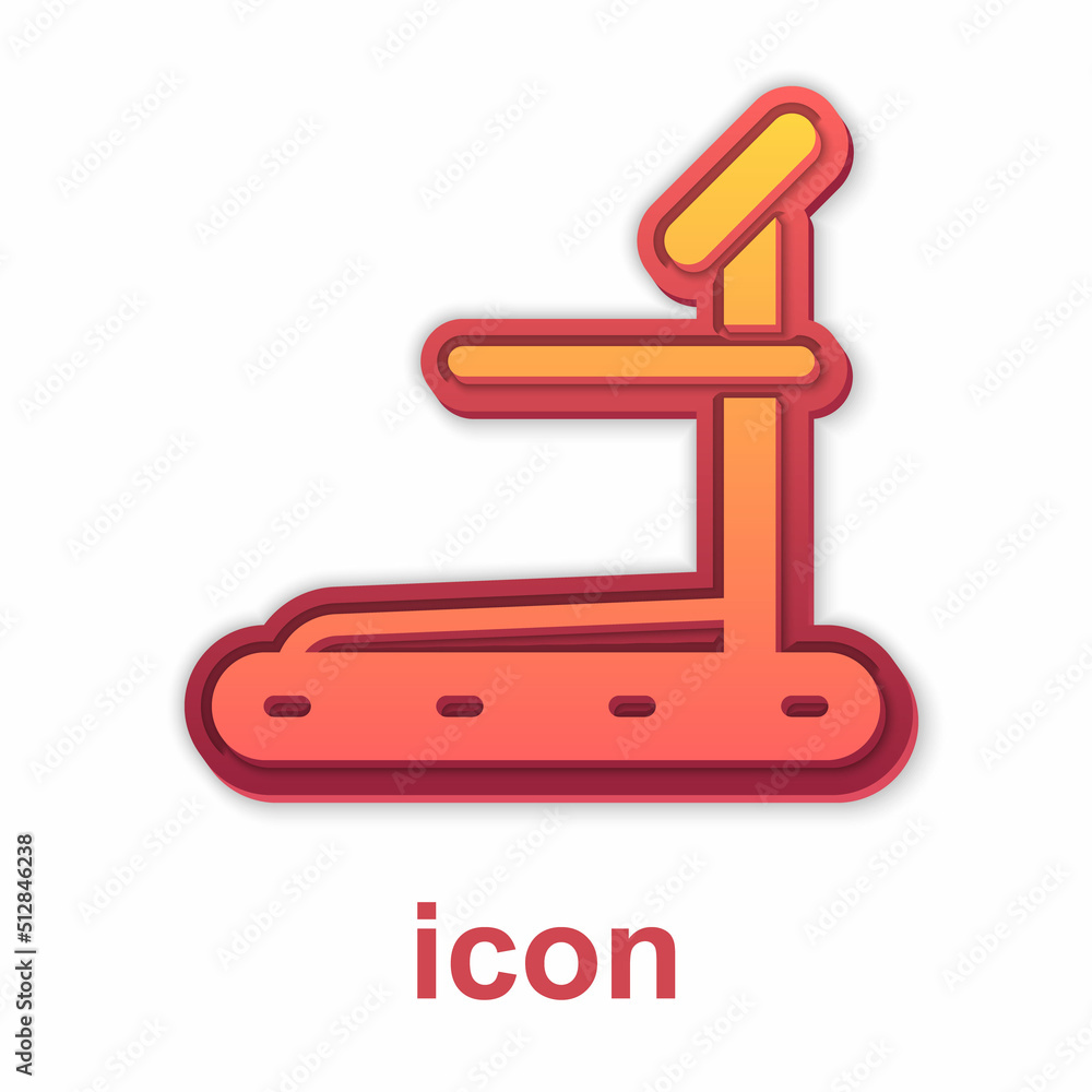 Gold Treadmill machine icon isolated on white background. Vector Gold Treadmill machine icon isolated on white background. Vector