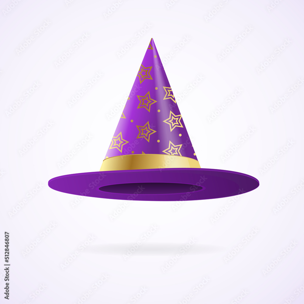 Fototapeta premium Realistic Detailed 3d Witch and Wizards Hat. Vector