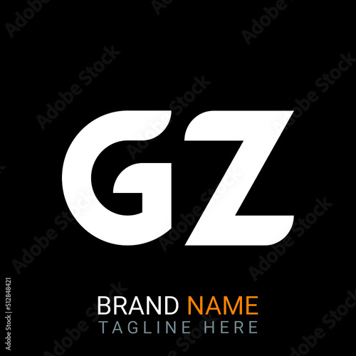 Gz Letter Logo design. black background.