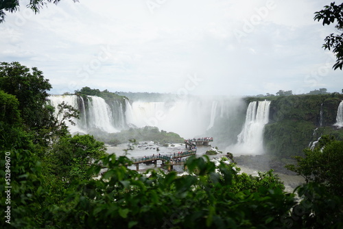 The photo shows a stunning landscape at the Iguazu Falls located on the border of Brazil (Paraná state) and Argentina (Misiones province)
