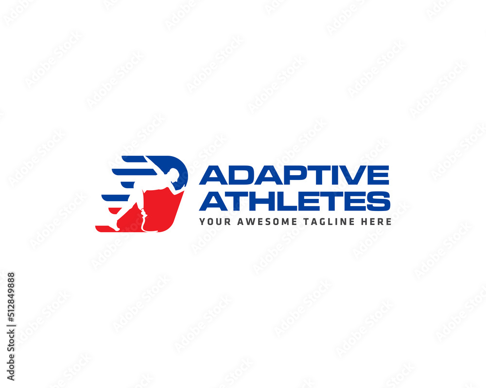 adaptive athletes logo design flat color adaptive athletes logo design flat color