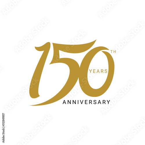 150 Years Anniversary Logo, Vector Template Design element for birthday, invitation, wedding, jubilee and greeting card illustration.