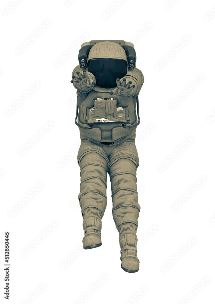 astronaut explorer is floating back very slow on white background astronaut explorer is floating back very slow on white background