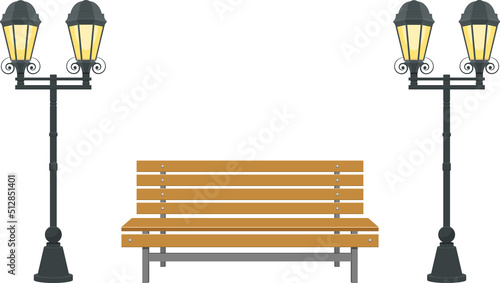 Park bench clipart design illustration