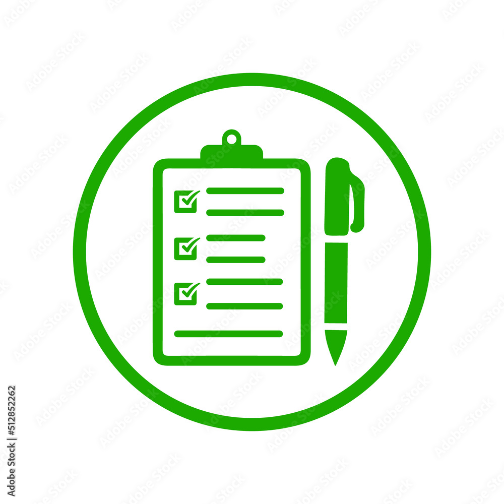 Business, clipboard, item icon. Green vector design. Business, clipboard, item icon. Green vector design.
