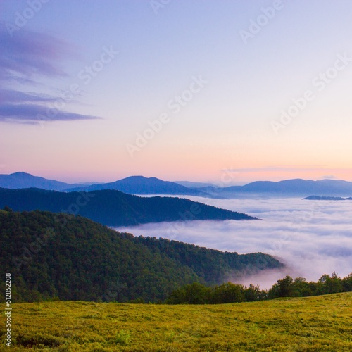 tunning summer scenery, awesome sunset landscape, beautiful nature background in the mountains, Carpathian mountains, Ukraine, Europe 