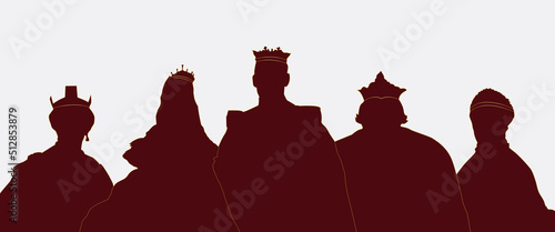 King and queen prince and princess silhouette