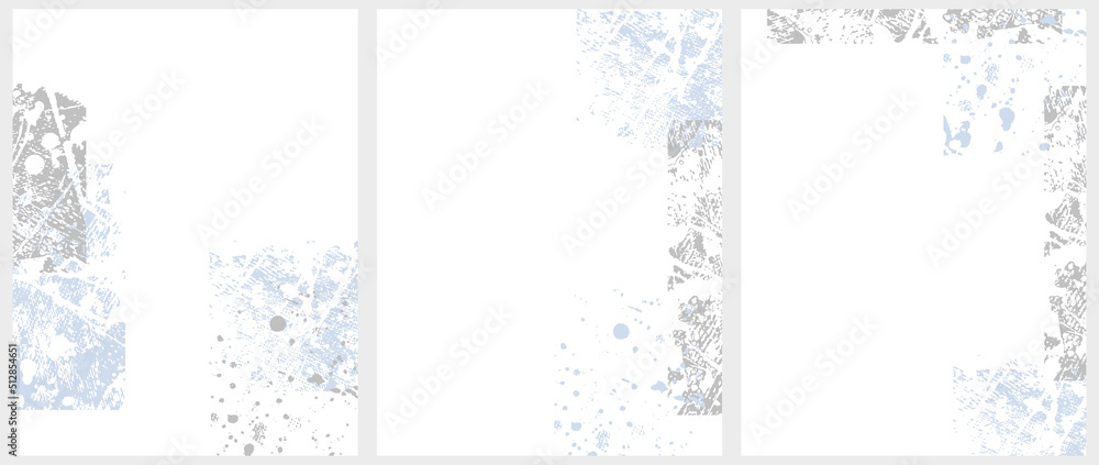 Hand Drawn Abstract Irregular Brush Spots Vector Layouts. Simple Pastel Blue and Light Gray Dabs and Splashes on a White Background. Cool Backdrop. Hand Drawn Abstract Irregular Brush Spots Vector Layouts. Simple Pastel Blue and Light Gray Dabs and Splashes on a White Background. Cool Backdrop.