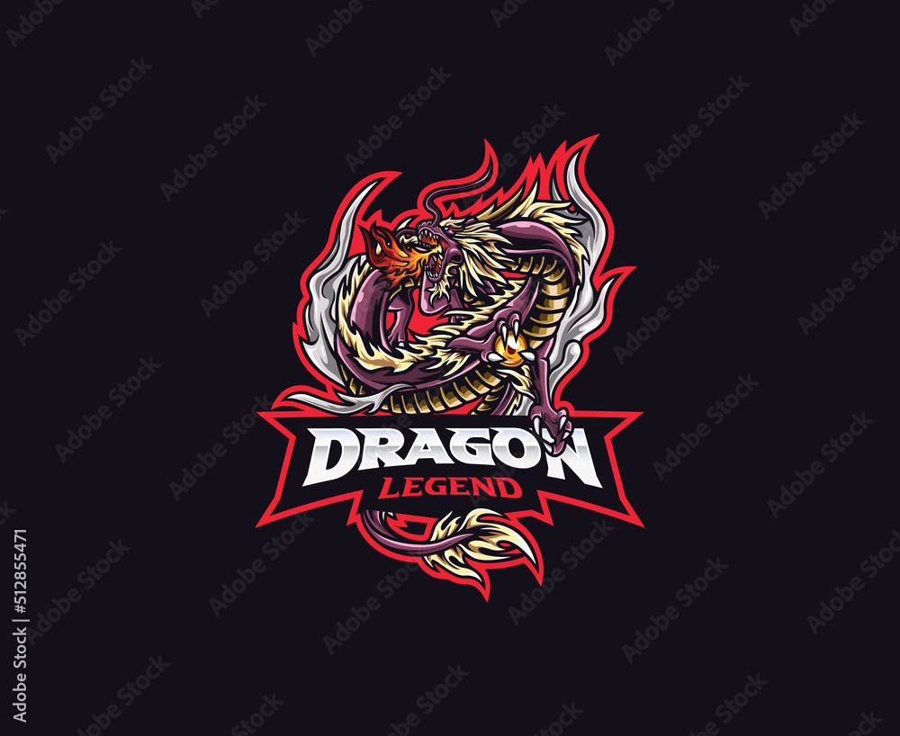 Dragon mascot logo design