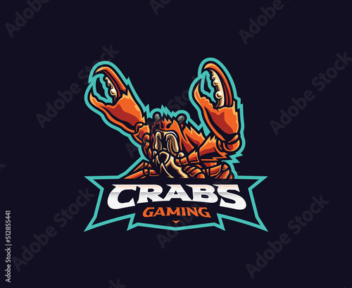 Crab mascot logo design