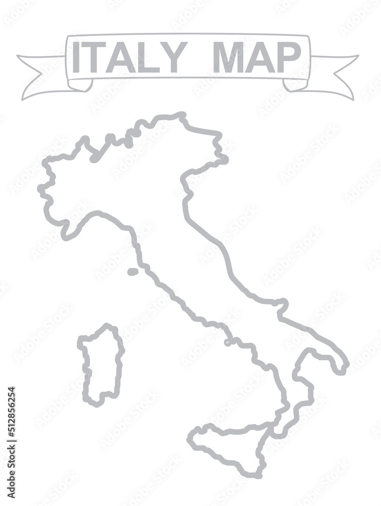 Italy map outline. vector illustration