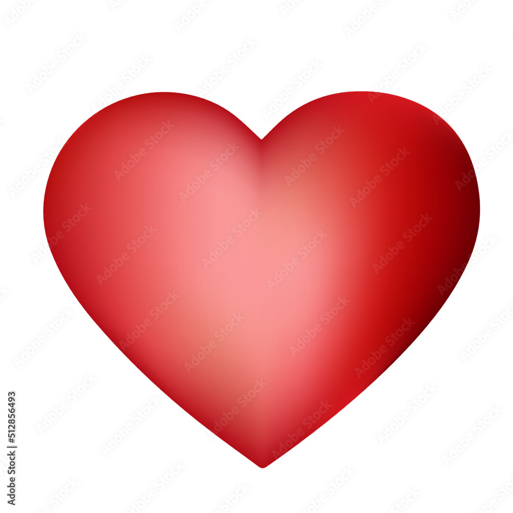 red 3d heart vector illustration
