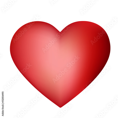 red 3d heart vector illustration