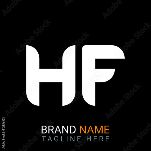 Hf Letter Logo design. black background.