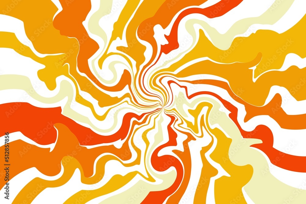 Yellow, orange, and white retro sunburst twist pattern background. Vector illustration. Yellow, orange, and white retro sunburst twist pattern background. Vector illustration.