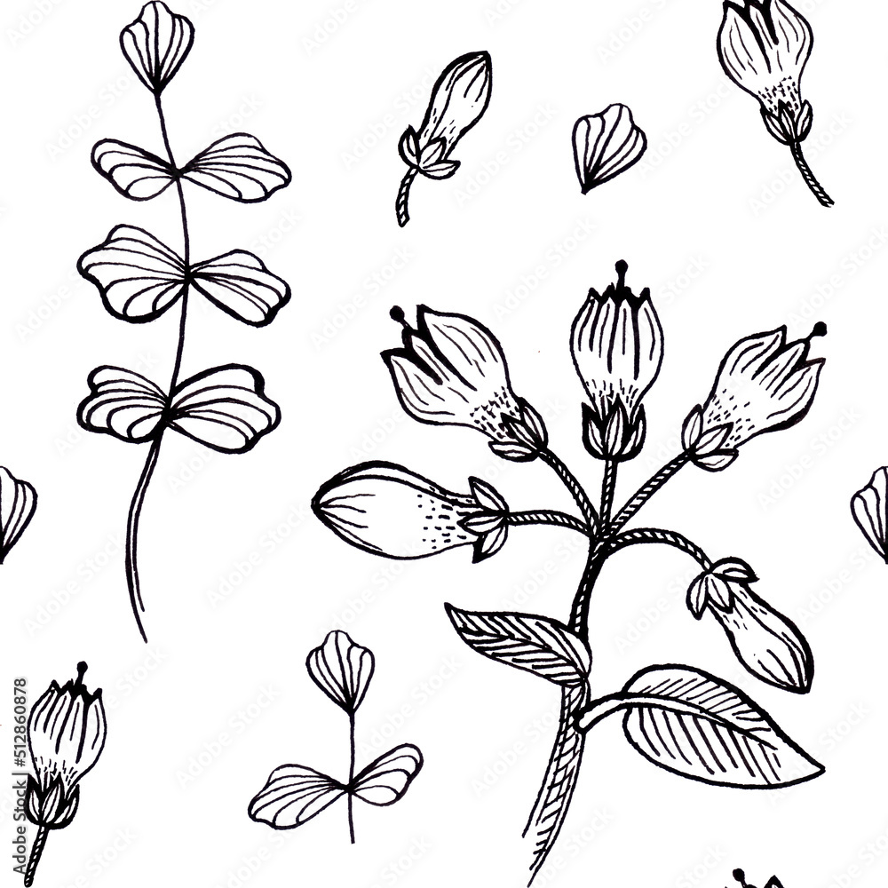 Fototapeta premium Seamless pattern with flowers