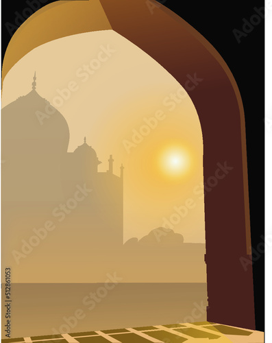 tajmahal in sunset