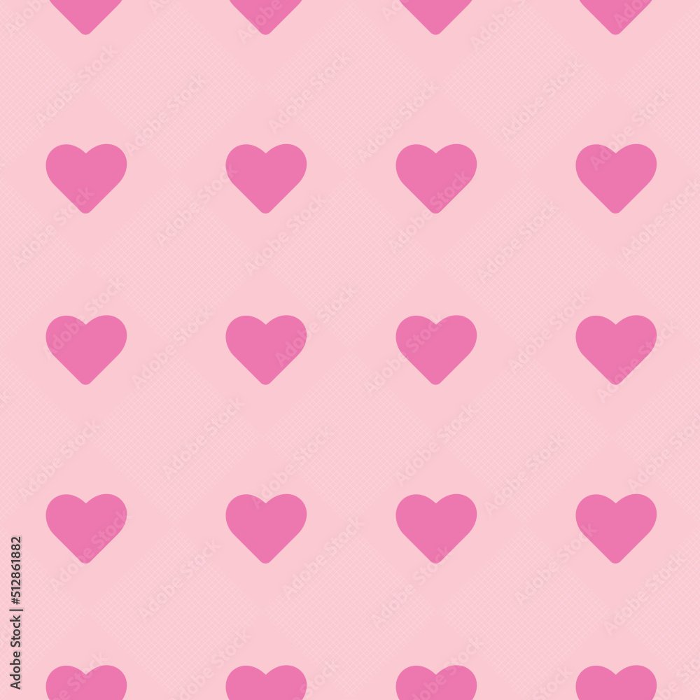 Tiny hearts chess grid seamless pattern. Cute little repeating hearts vector illustration. Love and relationship, valentine day. Print for fabric, paper, packaging, stationery, wallpaper, fabric.